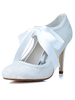 Chaussures de mariée vintage bout rond Stiletto talon 3;5\