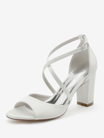 Chaussures de Mariées Femme avec Bout Ouvert Unicolore