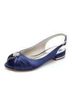 Chaussures de Mariées Femme en Satin avec Bout Ouvert en Paillette Unicolore