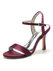 Chaussures de Mariés à Talons Hauts avec Bout Ouvert en Cuir Synthétique Unicolore