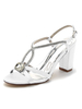Chaussures de Mariés à Talons Hauts avec Bout Ouvert en Cuir Synthétique Unicolore en Paillette
