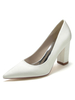 Chaussures de Mariés à Talons Hauts avec Bout Pointu en Cuir Synthétique Unicolore