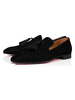 Chaussures de mocassin en robe noire pour hommes chaussures à bout rond avec gland