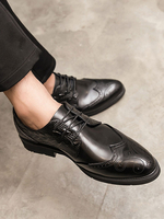 Chaussures de mocassins noires pour hommes Slip-On Bout pointu en cuir PU Chaussures en cuir décontractées