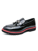 Chaussures de mocassins pour hommes Pompons à enfiler Bout rond Cuir PU