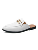 Chaussures de mocassins pour hommes populaires en cuir PU détails en métal à enfiler