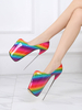 Chaussures De Pole Dance En Cuir PU Rouge À Bout Ouvert Sexy