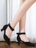 Chaussures de salon femme noir boucle réglable