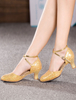 Chaussures de salon femme or boucle réglable