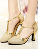 Chaussures de salon femme or boucle réglable