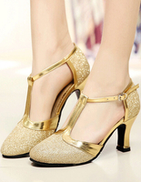 Chaussures de salon femme or boucle réglable