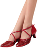 Chaussures de salon femme rouge pailletes