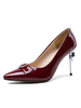 Chaussures de soirée à talons hauts Bout pointu Talon aiguille Pompes en cuir verni Chaussures de soirée