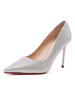 Chaussures de soirée à talons hauts Chaussures de soirée en strass à bout pointu blond