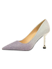 Chaussures De Soirée De Paillettes Femmes Talons Hauts Pointus Toe Slil On Slip Sur Chaussures De Soirée