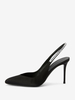 Chaussures de soirée en satin à bride arrière et talons hauts avec strass pour femmes