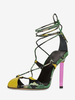 Chaussures de soirée en satin bleu à lacets chaussures sandales à talons hauts pour femmes