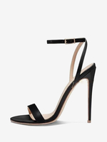 Chaussures de soirée noires Sandales à talons hauts et brides à la cheville