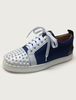 Chaussures de Sport 2021 Bleu en Cuir Bout Rond à Lacets Rivets Chaussures de Sport pour Homme