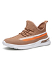 Chaussures de sport pour hommes baskets basses en maille confortable marron café bout rond