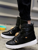 Chaussures de Sportes Hommes avec Plateforme Baskets Plates 2021 Imprimés à Lacets avec Boucles avec Bout Rond Bicolores Respirantes et Comfortables Légères