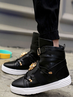 Chaussures de Sportes Hommes avec Plateforme Baskets Plates 2021 Imprimés à Lacets avec Boucles avec Bout Rond Bicolores Respirantes et Comfortables Légères