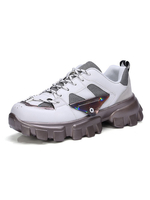 Chaussures de Sportes Hommes avec Plateforme Baskets Plates 2021 Imprimés à Lacets avec Bout Rond Bicolores Respirantes et Comfortables Légères