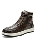 Chaussures de Sportes Hommes Baskets Plates 2022 Imprimés Vernis à Cuir Synthétique à Lacets avec Bout Rond Unicolore Respirantes et Comfortables Légères