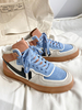 Chaussures de Sportes Hommes Baskets Plates avec Plateforme 2021 Imprimés à Lacets avec Bout Rond Tricolores Respirantes et Comfortables Légères