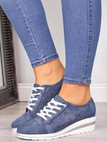Chaussures de Sports Plates avec Plateforme Femmes à Lacets avec Bout Rond Bicolores