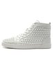 Chaussures en cuir blanc clouté à tige haute