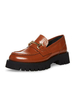 Chaussures en cuir pour femmes bout rond chiot chaussures à plateforme marron