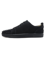 Chaussures en cuir suédé noir unicolore clouté