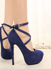 Chaussures femme à talon haut plateforme bout pointu à lacet