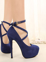 Chaussures femme à talon haut plateforme bout pointu à lacet