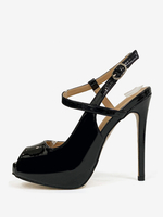 Chaussures Femmes Talons Hauts Bout Ouvert Talon Aiguille Slingback Pompes