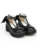 Chaussures Gothique Lolita croisent plate-forme Wedge T-strap Lolita Shoes avec aile mal Déguisements Halloween