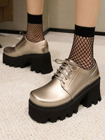 Chaussures gothiques Lolita Blond en cuir PU bout rond Chaussures Lolita