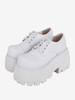 Chaussures Gothiques Lolita Escarpins Lolita en Cuir PU à Bout Rond Blanc