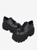 Chaussures gothiques Lolita noires à lacets en cuir PU à talons compensés chaussures Lolita
