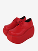 Chaussures gothiques Lolita Ture rouge métallisé à lacets escarpins Lolita en cuir PU à bout rond