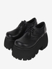 Chaussures gothiques épaisses Lolita noires en cuir PU à bout rond Lolita