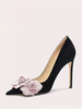 Chaussures habillées à talons hauts en daim Fleurs Escarpins à talons aiguilles à bout pointu