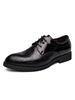 Chaussures Habillées Homme avec Bout Rond à Lacets Unicolore en Cuir Synthétique