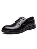 Chaussures Habillées Homme avec Bout Rond à Lacets Unicolore en Cuir Synthétique