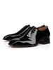 Chaussures Habillées Homme avec Bout Rond en Cuir Synthétique Verni à Lacets Unicolore