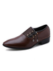Chaussures habillées homme modernes bout pointu à lacets en cuir PU chaussures en cuir marron