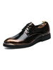 Chaussures habillées homme modernes bout rond à lacets en cuir PU chaussures en cuir blond