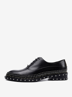 Chaussures habillées hommes pour mariage à bout rond rivets en cuir de vache