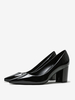 Chaussures habillées noires à talons blocs et bout pointu